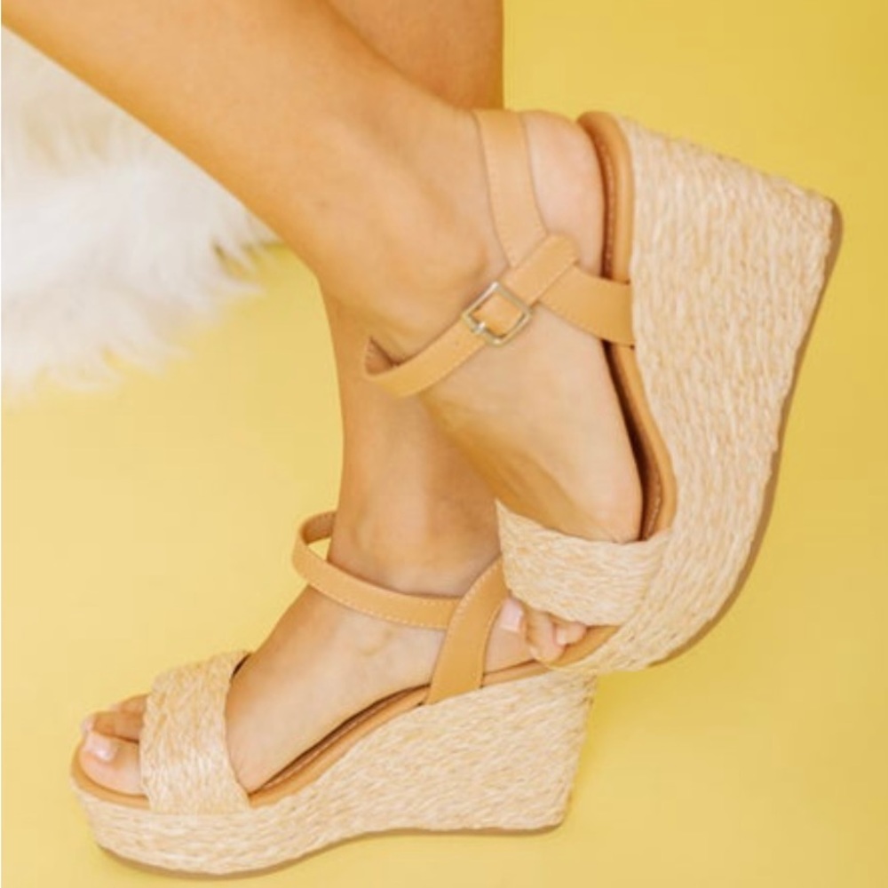Braided jute wedge sandal